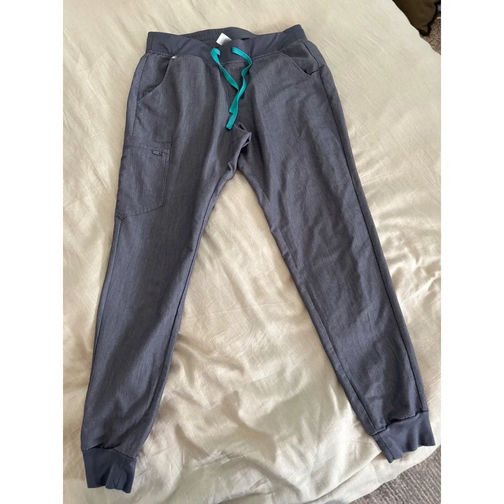 FIGS‎ Technical Collection Jogger Scrub Pants Men L Tall Gray Drawstring Pockets